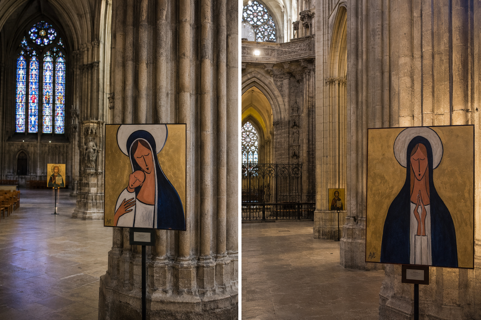 Œuvres d’AVE M à la Cathédrale de Rouen et à l’église Saint-Maclou